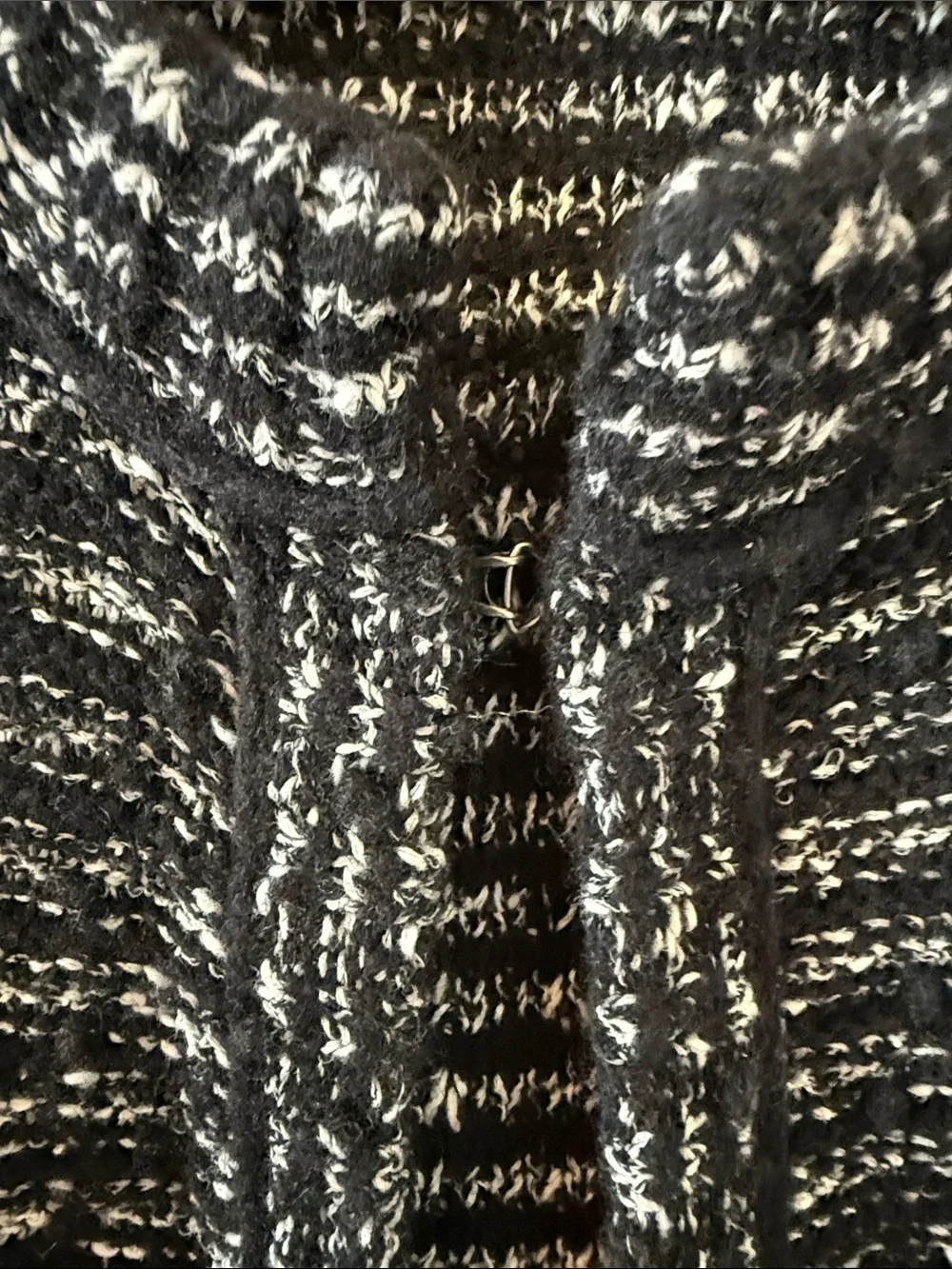 LOFT Black & White Marled Knit  Cardigan
